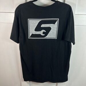 Snap-on Tools Mens XL Black Graphic T-Shirt Hanes Nano-T Back Print Logo Tee
